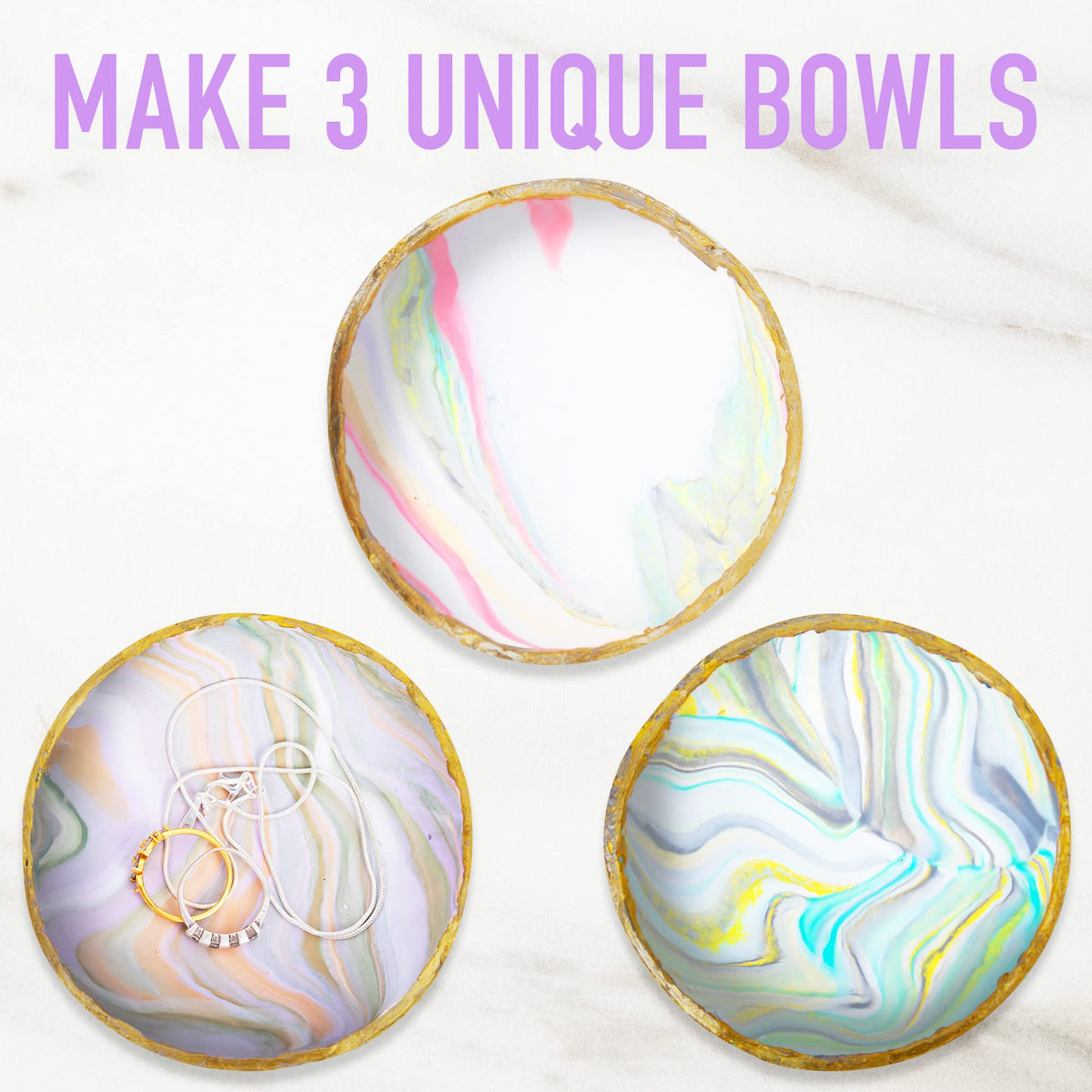 JOiFULi Make Your Own Clay Jewelry Bowls Arts and Crafts Kit for Girls Kids Ages 8 9 10 11 12 Years Old