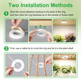 RWNTAO 3.54" Ceiling Grow Light for Indoor Plants, Warm&White Full Spectrum Plant Light, Growing Lamp with 6/12/16H Auto Timing, 10 Dimmable Brightness Levels for Small Plants, 3Head