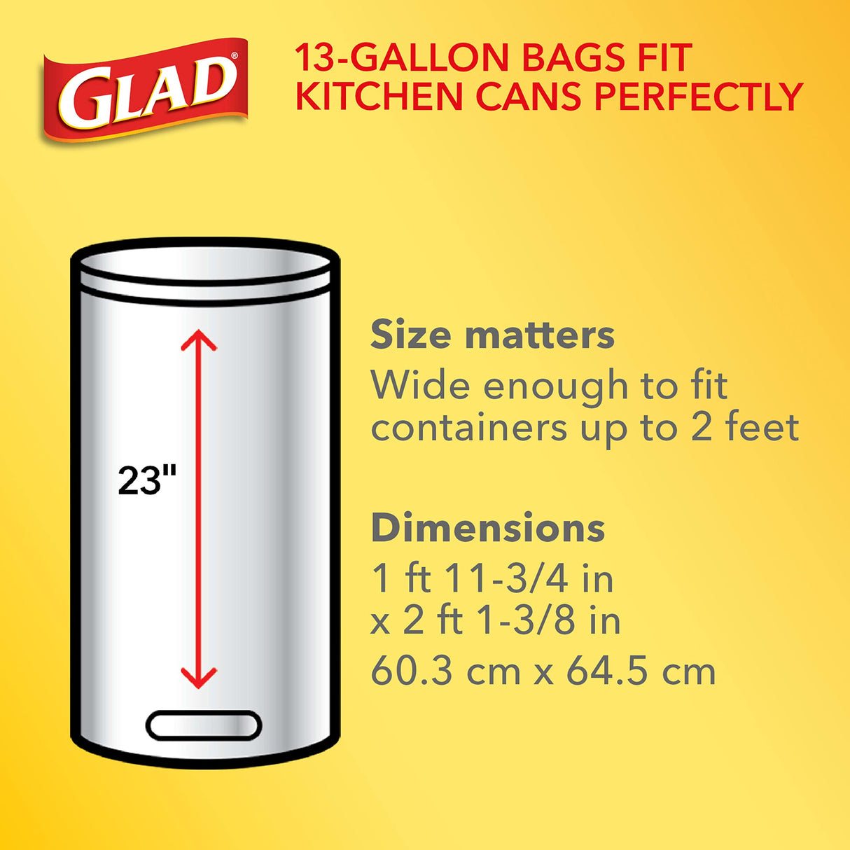 Glad Tall Kitchen Trash Bags 13 Gallon, Gain Lavender Garbage Bags, Odorshield with Drawstring, 80 Count