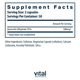 Vital Nutrients Quercetin | Vegan Quercetin Supplement with Bioflavonoids for Sinus, Respiratory, Heart, & Immune Function Support | Gluten, Dairy, Soy Free | 500mg | 100 Capsules
