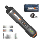 WORX WX242L 4V Lithium Screwdriver - 30-Piece Accessory Kit - Cordless Electric Driver - Rechargeable Battery - Black/Silver - Home DIY, Assembly, Furniture Installation, Repairs, Professional Use