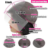 Kdmidun 28 Inch 13x6 Deep Wave Lace Front Wigs Human Hair Pre Plucked 200% Density 13x6 HD Transparent Lace Frontal Curly Wigs Human Hair Glueless Deep Curly Human Hair Wigs For Women Natural Black