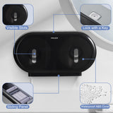 Commercial Twin Jumbo Toilet Tissue Dispenser, 9” Double Toilet Paper Roll Holder Wall Mount, Industrial Tissue Dispenser with Key Lock,Tissue Holder with Dual Dispenser for Bathroom,Office,School