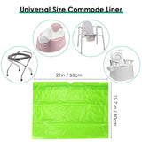 BOOWOO Bedside Commode Liners with Absorbent Pads, 50 Disposable Commode Bags and 50 Pads, Scented Adult Potty Chair Liners, Portable Commode Poop Bags for Commode Chair, Bedpan, Bucket Toilet