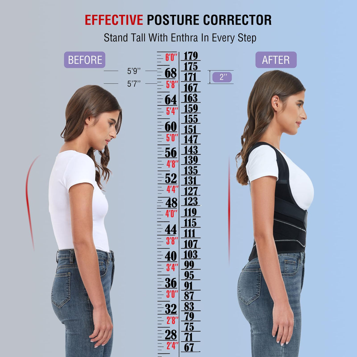 Back Straighter Enthra Back Brace Posture Corrector for Women and Men with Spine Verti ...