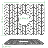 GUUKIN Sink Protectors for Kitchen Sink Grid 16-3/16" X 12-1/2", Centered Drain for Single Sink Bowl with Corner Radius 4-11/16" Kitchen Mat