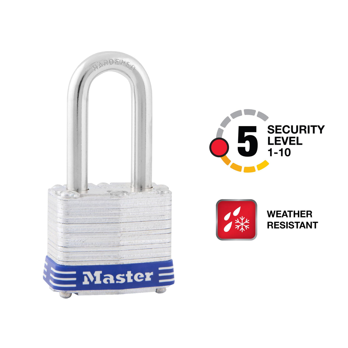 Master Lock 3QLF Outdoor Padlock with Key, 4 Pack Keyed-Alike