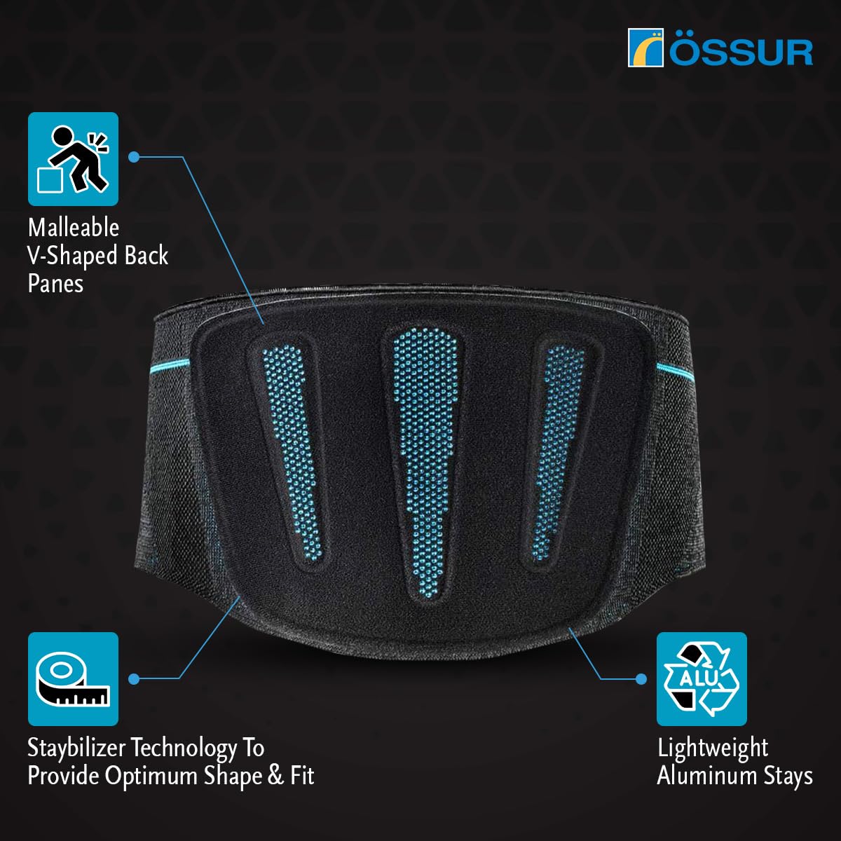 Össur Formfit Pro Back Support - Advanced Lumbar Brace for Pain Relief, Posture Correction, and Spinal Health - Premium Comfort and Support (Small)