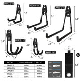 KOFANI Steel Garage Storage Hooks - 16 Pack Anti-Slip Coating, Heavy Duty Wall Mount Hooks for Hanging Bike, Ladder, Garden Tools