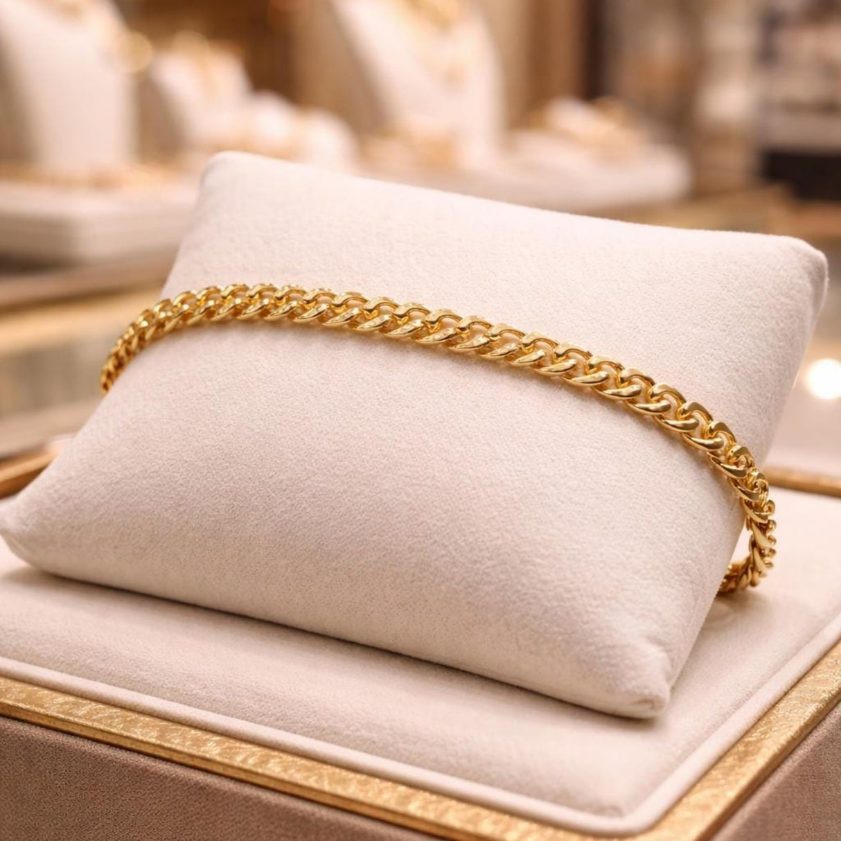 BRAYEG 6mm 14K Gold Bracelet for Men & Women Cuban Bracelet for Men Gold Diamond-Cut Hypoallergenic Chains Gold Cuban Link Curb Chain Bracelet Jewelry Gifts 7.5 in