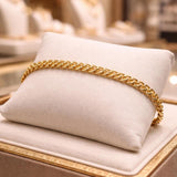 BRAYEG 6mm 14K Gold Bracelet for Men & Women Cuban Bracelet for Men Gold Diamond-Cut Hypoallergenic Chains Gold Cuban Link Curb Chain Bracelet Jewelry Gifts 7.5 in