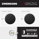Kwikset Pismo Interior Passage Door Knob, Handle For Closet and Hallway Doors, Non-Locking Doorknob in Matte Black, with Microban Protection