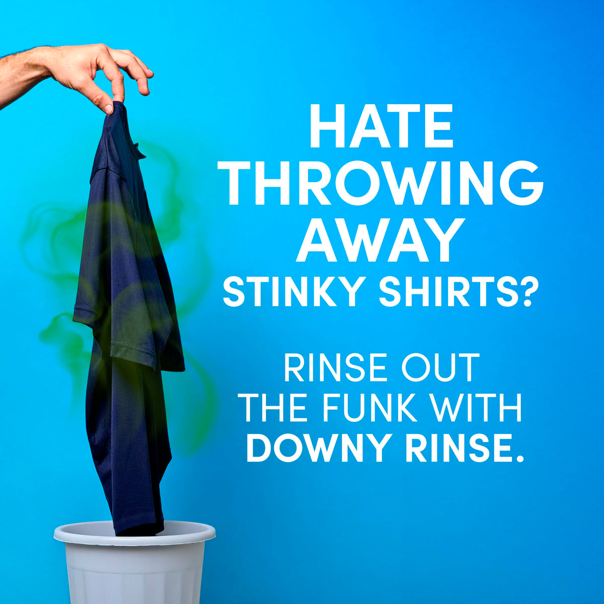 Downy Rinse Out Odor Fabric Rinse, Cool Cotton Scent, 62 fl oz, Fabric Odor Remover Rinse, Fights Odors at the Source