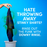 Downy Rinse Out Odor Fabric Rinse, Cool Cotton Scent, 62 fl oz, Fabric Odor Remover Rinse, Fights Odors at the Source
