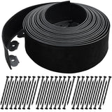 50 FT Landscape Edging No Dig [Extra Tall 4 Inch High] with 45 Spikes, Heavy-Duty Plastic Garden Edging Border