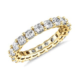 PAVOI 14K Yellow Gold Plated Rings Square-Cut Cubic Zirconia Love Ring | 3mm Stackable Rings for Women | Yellow Gold Rings for Women Size 3