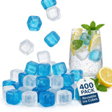 400 Pack Reusable Ice Cubes BPA-Free Plastic, Non-Diluting for Drinks