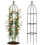 Lancisism 100% Metal Trellis for Climbing Plants Outdoor - Garden Metal Obelisk Trellis Vertical Plant Support for Climbing Vines & Flowers - Sturdy Steel Arch Trellis for Potted Plants Indoor Green