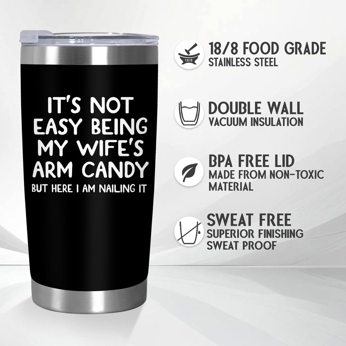 ARVEXO Christmas Birthday Gifts For Husband from Wife - 20 oz Stainless Steel Insulated Coffee Tumbler with Lid - Anniversary Wedding Gifts Gifts for Him Men Husband from Wife, Presents for Men