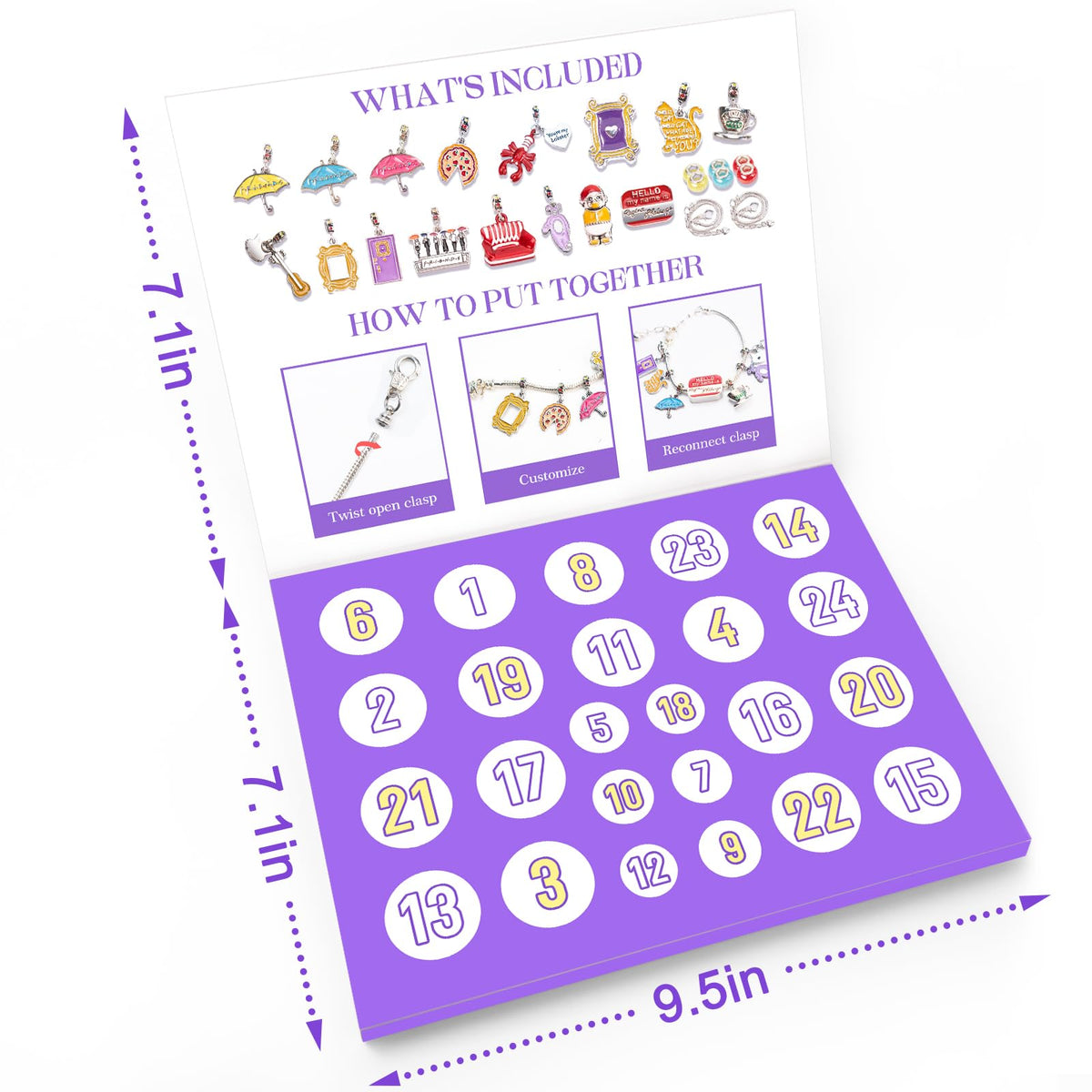 Advent Calendar 2026, 24 Days Christmas Charm Bracelet Making Kit for Women