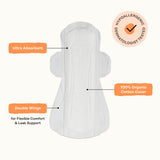 The Honey Pot Company - 64ct - Sanitary Pads for Women - Non-Herbal Super w/Wings - Organic - Cotton Cover, & Ultra-Absorbent Pulp Core - Feminine Care - FSA & HSA