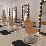 Amcomfy Anti Fatigue Salon Mat for Hair Stylist Anti-Slip Antique Series Salon & Barber Shop Chair Floor Mat (17''x28'' x 5/8'',Black)