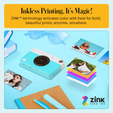 KODAK Printomatic Full-Color Instant Print Digital Camera - Colorful Photos On Zink 2x3" Sticky-Back Photo Paper - 5MP, Portable, Creative Fun Gift for Birthday, Christmas, Holiday - Blue