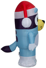 Gemmy Bluey Christmas Airblown Inflatable in Santa Hat Bluey, 3.5 ft Tall, Blue