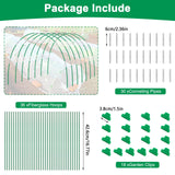 Garden Hoops for Raised Beds, Splinter-Free Fiberglass Greenhouse Hoops Grow Tunnel, 36 Pcs Adjustable Frame for Row Cover & Bird Netting, Rust-Proof DIY Outdoor Plant Stakes