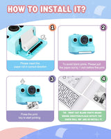 Dylanto Kids Camera Instant Print,1080P Kids Instant Cameras That Print Photos,Christmas Birthday Gifts for Girls Age 3-12,Portable Toy for 3 4 5 6 7 8 9 10 Year Old Girls Boys-Blue