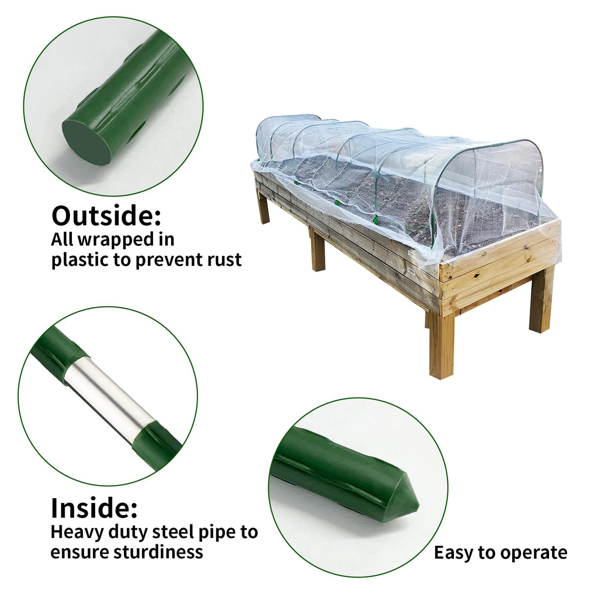 Garden Netting Kit for Raised Beds, Ultra Fine Garden Mesh Netting 8x20ft & 5 Sets Garden Hoops with Clips, Row Cover Net Protection Plant Covers Set for Greenhouse Vegetable Fruits Flowers Barrier