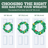 ZOBER 2 Pack Oxford Christmas Wreath Storage Container 30 Inch - Wreath Bag for Artificial Wreaths Box - Waterproof Fabric, Dual Zippered Wreaths Storage Bag With Strong Durable Handles - Black