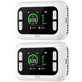 HAKINAKU Plug in 5in1 Smoke & Carbon Monoxide Detector & Combustible Natural Gas Combination Builti-in Backup 1000mAh Battery & HD Screen [Temp Humidity Sensors] for Home Kitchen Hotel (2Pack, White)