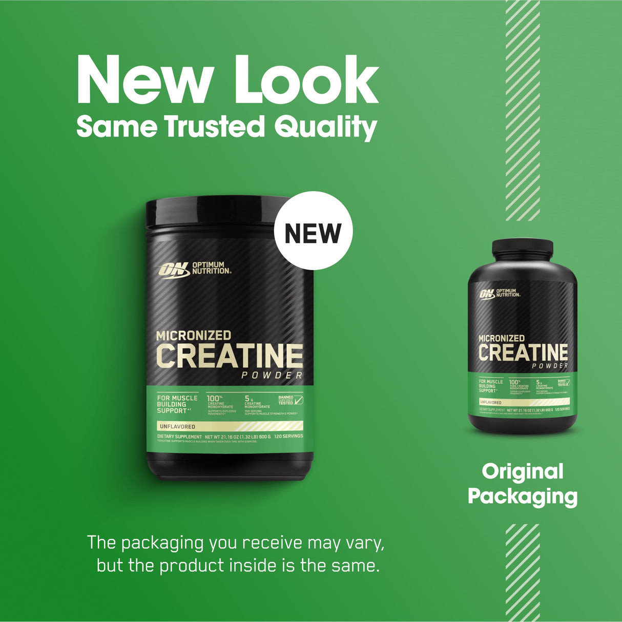 Optimum Nutrition Micronized Creatine Monohydrate Powder, Unflavored, 120 Servings, 600 Grams (Packaging May Vary)