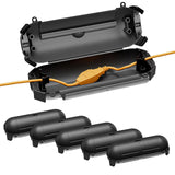 iwillink 6 Pack Outdoor Extension Cord Cover Waterproof - Weatherproof Electrical Connection Box for Outdoor Outlet, Plug, Socket, Christmas Holiday Decoration, Power Tool, Black