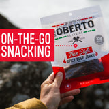 Oberto Classics Thin Style Beef Jerky, Spicy Flavor, No Artificial Ingredients, High Protein, Gluten Free, Wood Smoked, Premium Steak Beef Jerky High Protein Snacks, 2.2 Ounce (Pack of 8)