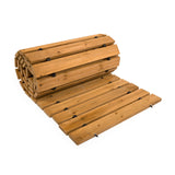Plow & Hearth 8' Straight Outdoor Wooden Pathway | 18" Wide Rollout Outdoor Garden Walkway | Weather-Resistant Hardwood Cedar Board Walkway Landscape Edging | Decorative Lawn Patio Wedding Party