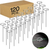 120 Pack 6 Inch 8 Gauge Landscape Staples – G-Shaped Heavy Duty Garden Stakes, 4.0mm Galvanized Ground Anchors, Sharp Beveled Tip for Weed Barrier Fabric, Erosion Control, Artificial Grass & Hard Soil