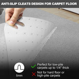 Chair Mat for Carpet- Low Pile (1/4" Thick) Carpet Protector for Office Gaming Desk Chair. Heavy Duty Desk Chair Mat for Carpeted Floors (for Carpet Floor, with Lip-47.5" x 35.5")
