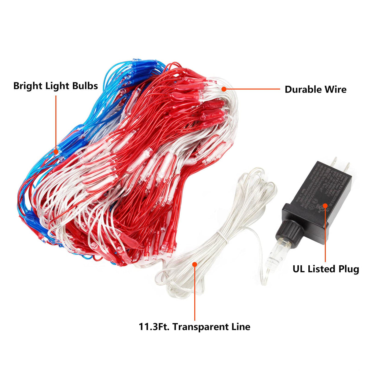 Super Large Size American Flag Lights, July 4th Patriotic Lights