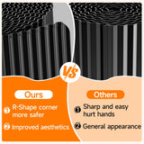 Corrugated Garden Edging,12"×20Ft Galvanized Steel Landscape Edging & Lawn Edging Border,Metal Garden Border for Flower Beds,Garden,Lawn,Raised Beds & Tree Surrounds(Black)