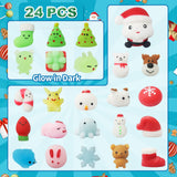 Manaror Advent Calendar 2026 Christmas Countdown 24 Days Luminous Adorable Squishies Non-Toxic Relief Stress Different Surprise Kawaii Toys for Girls Boys Kids Adults