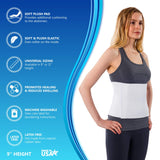 NYOrtho Abdominal Binder for Women - Soft Belly Wrap for Post-Surgery Recovery, Swelling, Hernia & Core Support - Plush, Adjustable, Latex-Free Compression Belt - 3 Panel 9" High - Small 30"-45"