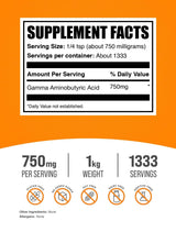 BulkSupplements.com GABA Powder - Gamma Aminobutyric Acid, GABA Supplement, Amino Acid Supplement - Gluten Free, 750mg per Serving, 1kg (2.2 lbs) (Pack of 1)