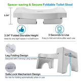 Foldable Toilet Potty Stool for Adults, 7" Heavy Duty Portable Squatting Poop Foot Stool with Freshener Space, Bathroom Non-Proof Toilet Assistance Step Stool fits 14"-16" Standard Toilets