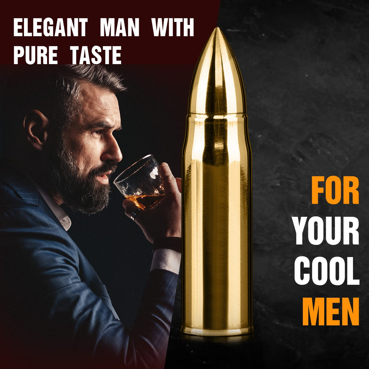 Gifts for Men Him Christmas, Whiskey Stone Gifts for Husband Anniversary, Unique Birthday Gift Ideas for Dad from Daughter Son Wife, Cool Stocking Stuffers, Bourbon Gadgets for Grandpa Uncle Father