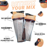 HELIMIX 2.0 Vortex Blender Shaker Bottle Holds upto 28oz | No Blending Ball or Whisk | USA Made | Portable Pre Workout Whey Protein Drink Shaker Cup | Mixes Cocktails Smoothies Shakes | Top Rack Safe