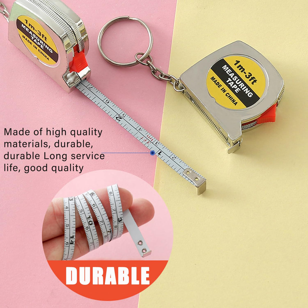 24 Pcs Mini Screwdriver Keychain Tape Measure Keychains Set Keychain Tape Measure Mini Screwdrivers in Pouch Keychain for Birthday Party Favors ，Adult Tool Party Prize for Father's Men Gifts