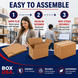 BOX USA Moving Boxes Holds 65lbs, 18"L x 14"W x 12"H (10-Pack) Medium - Corrugated Cardboard Box for Shipping, Mailing, Packing, Packaging and Storage