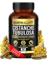 Earth Elixir Cistanche Tubulosa 400 mg (180 Capsules) 3 Months Supply – Made in USA - 3rd Party Tested - Cistanche Supplement - Zero Fillers - Max Purity - Nootropics - 100% Pure Cistanche Herb